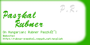 paszkal rubner business card